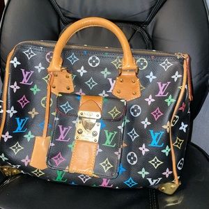 Louis Vuitton Black monogram multicoloure speedy 30 for sale